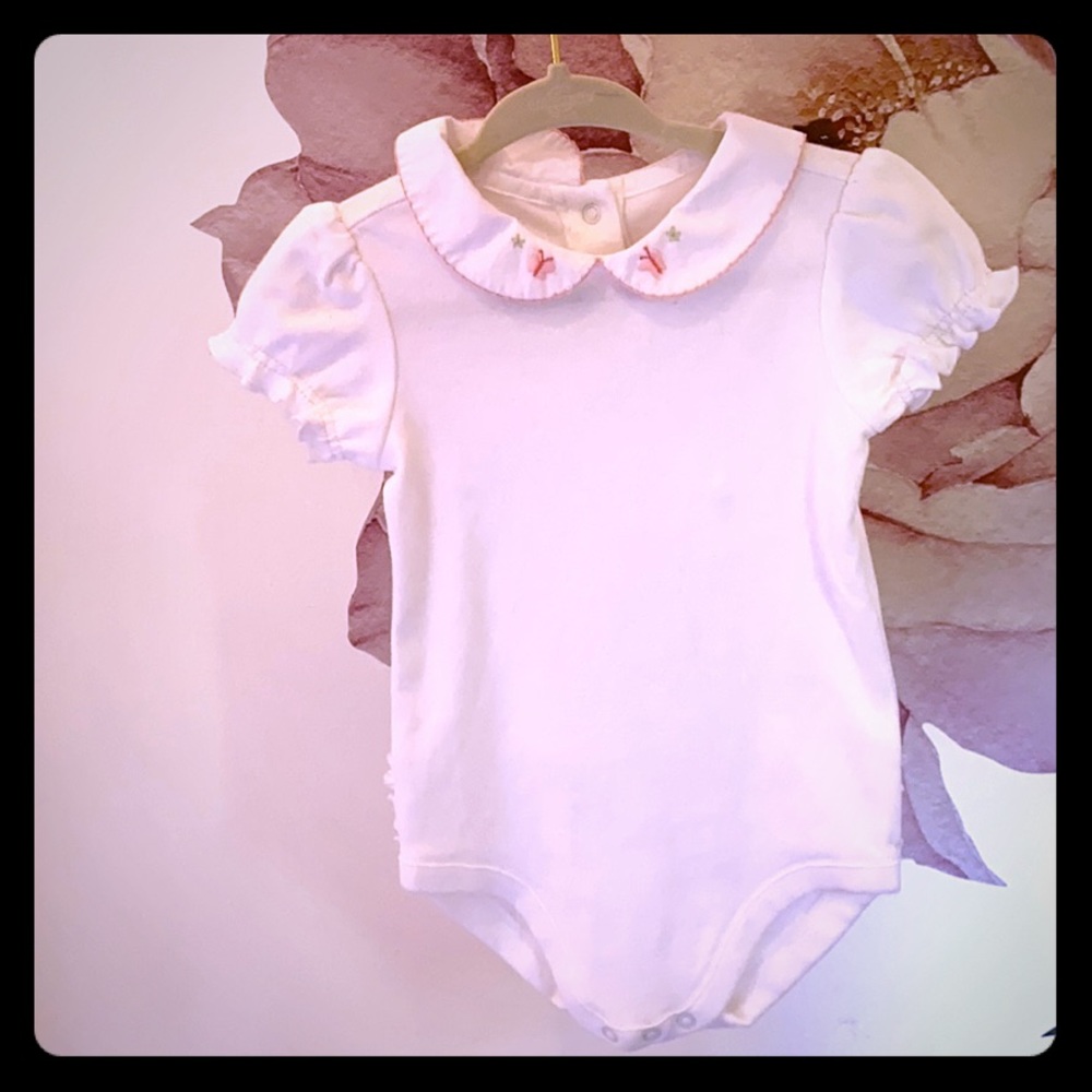 Janie and Jack Baby Girl Collared Butterfly Onesie
